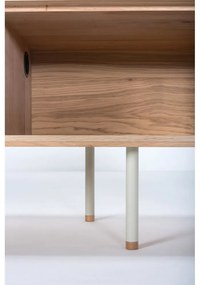 Mobile TV bianco-color legno naturale in legno di quercia 160x48 cm Fina - Gazzda