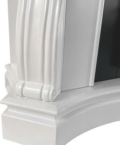 Camino elettrico da terra in legno Bianco PARIGI L123xP39xH100 cm