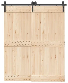 Kit Di Binari Per Porte Scorrevoli 183 Cm Acciaio Nero /
