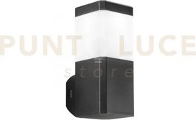 Applique focus nera squadrata 1 luce attacco gu10 ip65 10x13x24cm