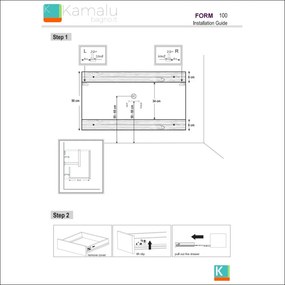 Mobile bagno sospeso 100cm design ultramoderno FORM-100 - KAMALU