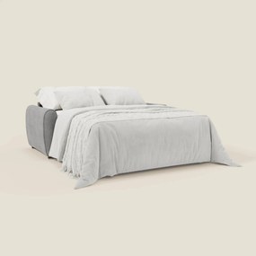 Kaleo Divano letto moderno con materasso H17 cm - in raffinato tessuto impermeabile T26 grigio