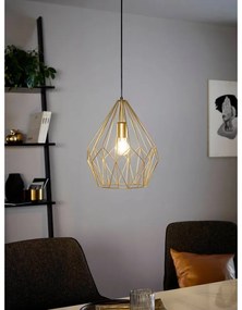 Lampadario Design Carlton dorato paralume oro E27 Ø31cm EGLO