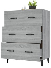 Credenza grigio sonoma 69,5x34x90 cm in legno multistrato