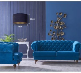 Duolla - Lampadario a sospensione con filo ROLLER 1xE27/15W/230V diametro 40 cm blu/oro