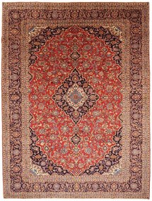 Kashan Tappeto 410 x 310 Rosso (Iran) Annodato A Mano