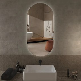 Specchio con illuminazione integrata bagno ovale H 100 x P 2.5 cm