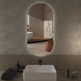 Specchio con illuminazione integrata bagno ovale L 50 x H 100 x P 2.5 cm