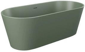 Vasca da bagno freestanding ovale 255L 159 x 74 x 56 cm Kaki opaco Acrilico - LUZECA