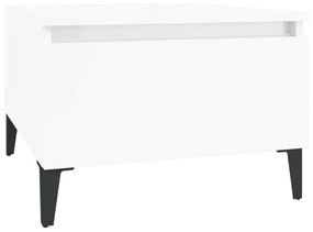 Tavolini 2pz Bianco Lucido 50x46x35 cm in Legno Multistrato