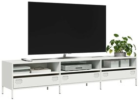 Mobile Tv Bianco 202x39x43,5 Cm İn Acciaio Laminato A Freddo /