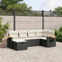 Set Divano da Giardino 6 pz con Cuscini Nero in Polyrattancod mxl 92238