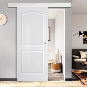 Porta scorrevole Empire in vetro bianco, L 88 x H 215 cm, con binario Atelier bianco Sinistra