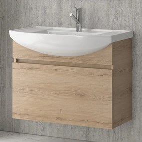 Mobile bagno 80 cm sospeso con cassetto scorrevole BN-80B - KAMALU