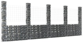 Gabbione A U Con 5 Pali İn Ferro 500x20x200 Cm /