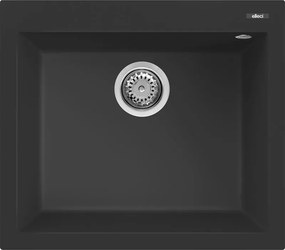 Lavello 1 vasca in quarzo nero ELLECI Quadra L 57 x L 50 cm