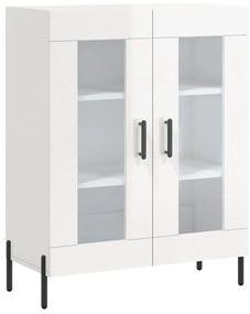 Credenza 69,5x34x90 cm in legno multistrato bianco lucido