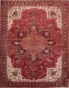 Heriz Tappeto persiano 320x260 Rosso (Iran) Annodato A Mano