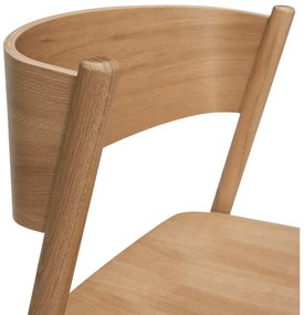 Sgabello da bar in legno di quercia naturale altezza seduta 75 cm Oblique - Hübsch