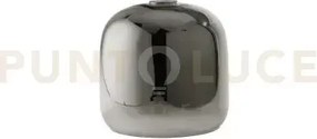 Vetro soffiato fumé specchiato anima con attacco e27 d.22cm h.22cm