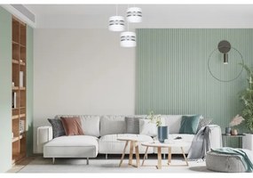 Lampadario a sospensione con filo CORAL 3xE27/60W/230V bianco/cromo diametro 45 cm