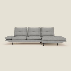 Ardex Divano con penisola - schienali traslanti e braccioli regolabili in elegante tessuto impermeabile T06 grigio