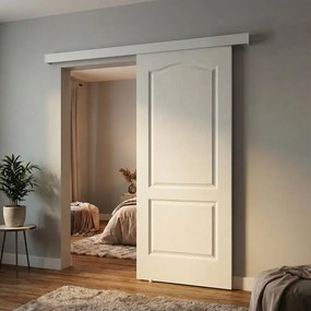 Porta scorrevole destra Ipanema in vetro bianco, L 88 x H 215 cm, con binario Meli