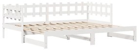 Dormeuse letto estraibile e cassetti bianco 90x200cm legno pino