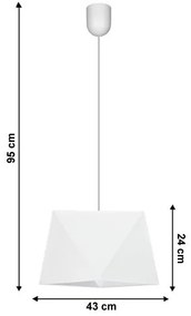 Lampadario a sospensione con filo DIAMENT 1xE27/60W/230V bianco