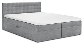 Letto boxspring grigio con contenitore 160x200 cm Jade - Mazzini Beds