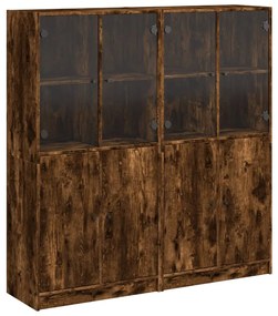 Libreria ante rovere fumo 136x37x142 cm in legno multistrato