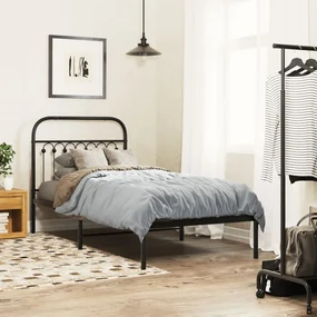Giroletto con testiera in metallo nero 90x190 cm
