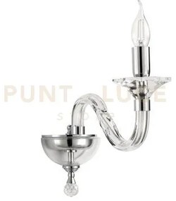 Applique gala 1 luci attacco e14 cristallo e cromo h.29cm