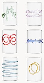 Set di 6 bicchieri per liquore in vetro borosilicato fatti a mano Deco' Arlecchino