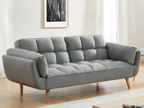 Divano letto 3 posti clic-clac in Tessuto Grigio chiné - LOELINE