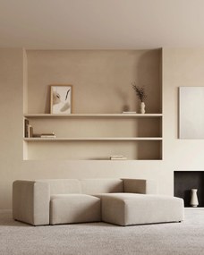 Kave Home - Divano Blok 2 posti chaise longue destro beige 240 cm