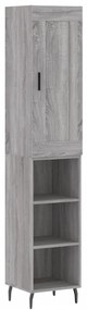 Credenza grigio sonoma 34,5x34x180 cm in legno multistrato