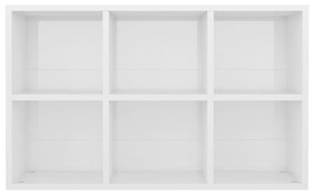 Libreria/Credenza Bianco Lucido 66x30x98 cm Legno Multistrato