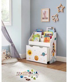 Libreria per bambini ANET bianca con cassetto