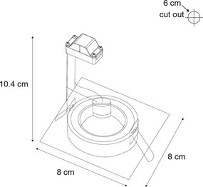 Faretto da incasso moderno bianco quadrato IP44 - Xena