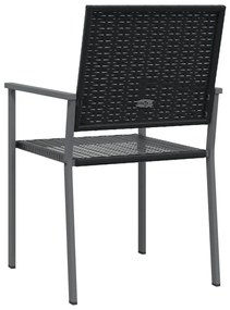 Sedie da Giardino 6 pz Nere 54x62,5x89 cm in Polyrattan