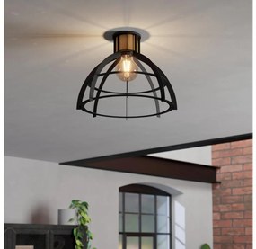 Eglo 43768 - Plafoniera STILLINGTON 1xE27/40W/230V nero