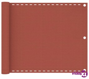 vidaXL Paravento da Balcone Terracotta 75x500 cm in HDPE