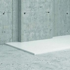 Kamalu - piatto doccia 80x140 cm effetto pietra colore bianco