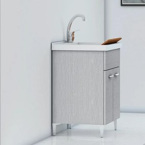 Mobile Lavatoio in ceramica Grigio 60x50 cm ideale per interni