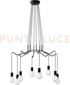 Lampadario a sospensione habitat nera 8 luci attacco e27 85x120cm i...