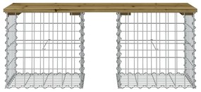 Panca da giardino design gabbione 103x44x42 cm pino impregnato