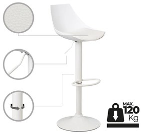 Sgabelli da bar bianchi ad altezza regolabile in similpelle in set di 2 (altezza seduta 56,5 cm) - Casa Selección