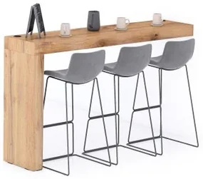 Penisola Evolution 180x40, Rovere Rustico con Caricatore Wireless