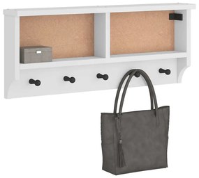 Appendiabiti Da Parete Sandnes Bianco 87x12x35 Cm Legno Di Pino /